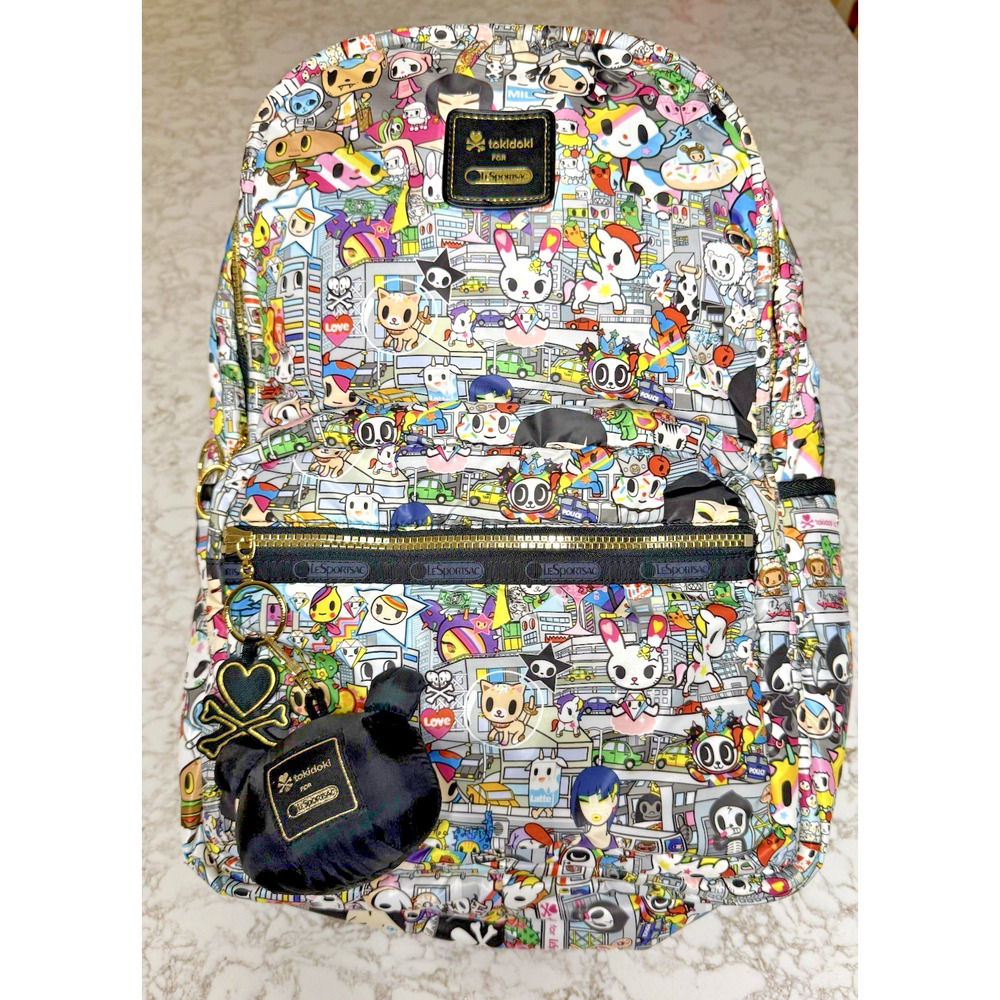 tokidoki X Lesportsac Tokidopoli Voyager Backpack Rare Charm Boysenberry Discont